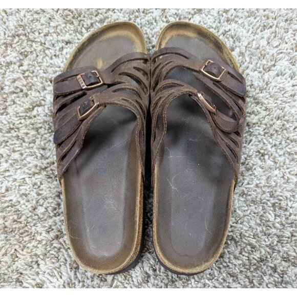 Birkenstock Granada Slide Sandals Slip-on Double Straps Women's 40 US 9 Leather - Picture 4 of 10